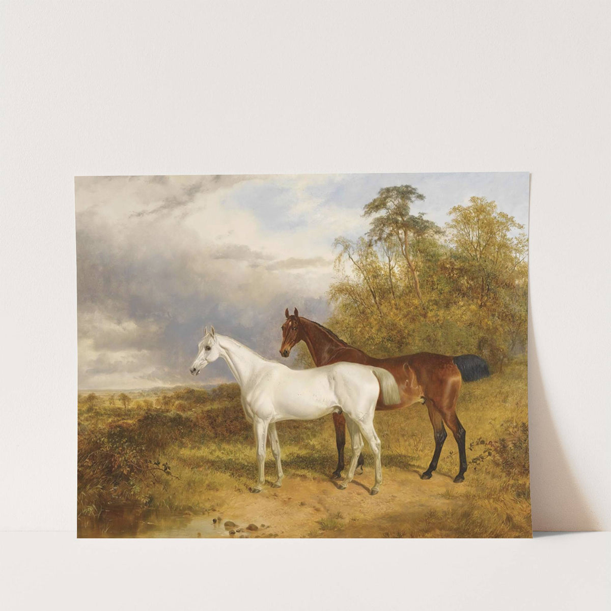 A Bay And Grey Horse In A Landscape by James Walsham Baldock
