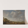A beach scene with fishermen displaying their catch by Simon de Vlieger