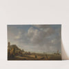 A beach scene with fishermen displaying their catch by Simon de Vlieger