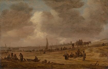 A Beach with Fishing Boats
