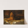 A bloodhound by the fireside by William Woodhouse
