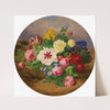 A Bouquet of Roses, Tulips and Narcissus on Sandy Ground (1871) by Josef Lauer