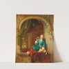 A Boy at the Window with Small Dog and Parrot (1846) by Alexis Van Hamme