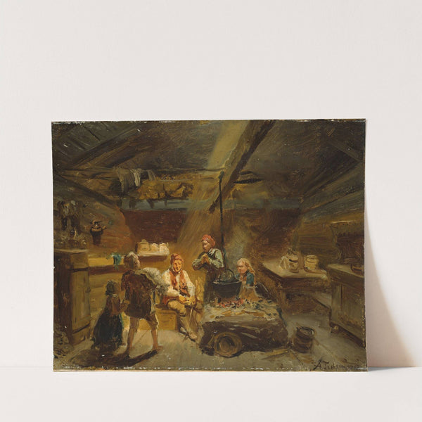 A Boy bringing Home a sick Lamb (1864) by Adolph Tidemand