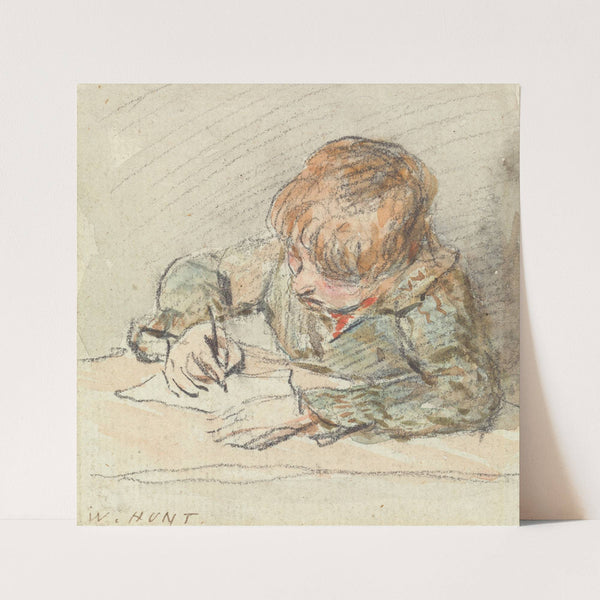 A Boy Writing by William Henry Hunt