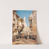 A bustling street before the mosque of Emir Mindar, Cairo by John Varley the Younger