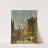 A busy street in summer by Adrianus Eversen