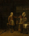 A Butcher Offering a Woman a Glass of Beer