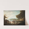 A Calm Watering Place-Extensive and Boundless Scene with Cattle by Alvan Fisher
