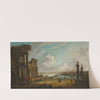 A capriccio of a Mediterranean port by Thomas Patch