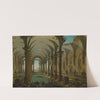 A capriccio of partially ruined baths with people swimming by Antonio Joli
