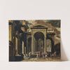 A Capriccio Of The Exterior Of An Elaborate Palace With Saint Peter Healing The Lame by Viviano Codazzi