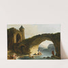 A Capriccio River Landscape With Washerwomen Near A Ruined Bridge by Hubert Robert