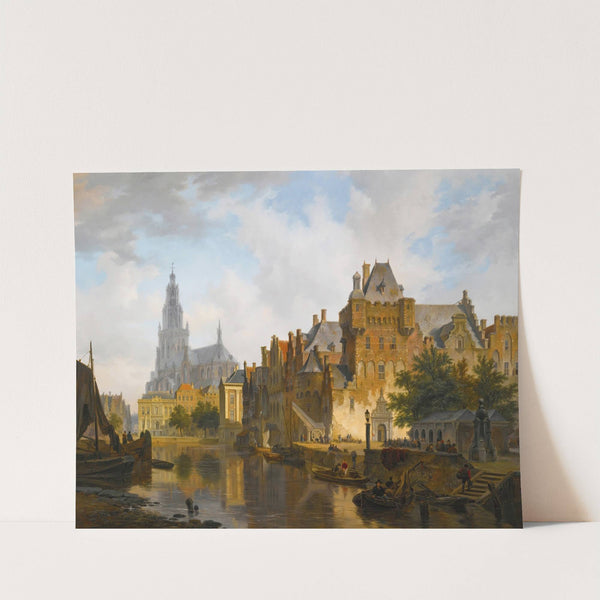 A Capriccio View Of The Hofvijver, The Hague by Bartholomeus Johannes van Hove