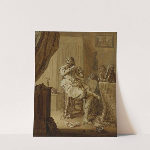 A Cavalier at  his Toilet, Possibly A Self Portrait (1631) by Adriaen Pietersz. Van De Venne