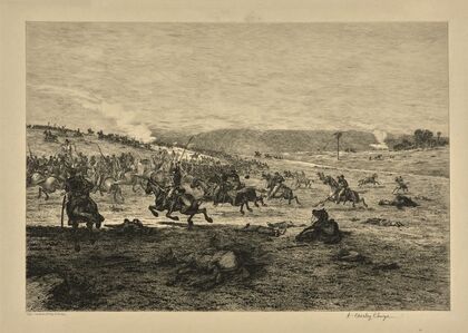 A cavalry charge. (1876)