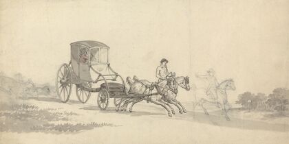 A Chaise and Pair, With Post-Boy