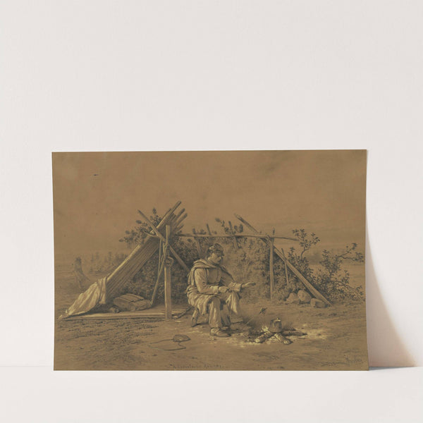 A Christmas dinner. A scene on the outer picket line by Edwin Forbes