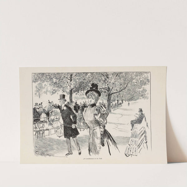 A Constitutional in the Park (1897) by Charles Dana Gibson