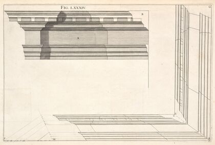 A Corinthian cornice.