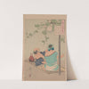 A country couple enjoys the moonlight with their infant son by Tsukioka Yoshitoshi