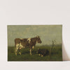 A Cow with her Calf in a Meadow (1879) by Jan Vrolijk