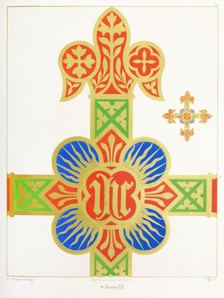 A Cross for a Frontal or Vestment, with the Holy name in a Quatrefoil