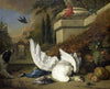 A Dog with a dead Goose and Peacock (A Study of Game and Fruit)