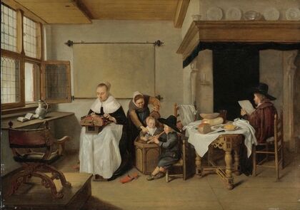 A Domestic Interior With a Family — size preview