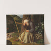 A dozing harpist by Adam August Müller