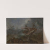A Dutch merchant in rough seas off a headland by Andries van Eertvelt
