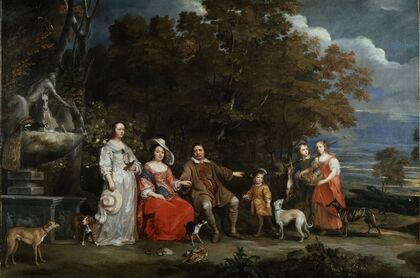 A Family Group in a Landscape Southern Netherlands