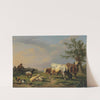A Farmer With Three Cows, Three Sheep, One Goat And Five Chickens In A Landscape (1885) by Eugène Joseph Verboeckhoven
