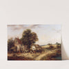 A Farmyard with Figures &amp; Horses by Georgina Lara