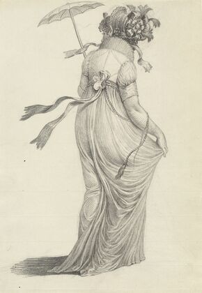 A Fashionable Young Woman Seen from Behind — size preview