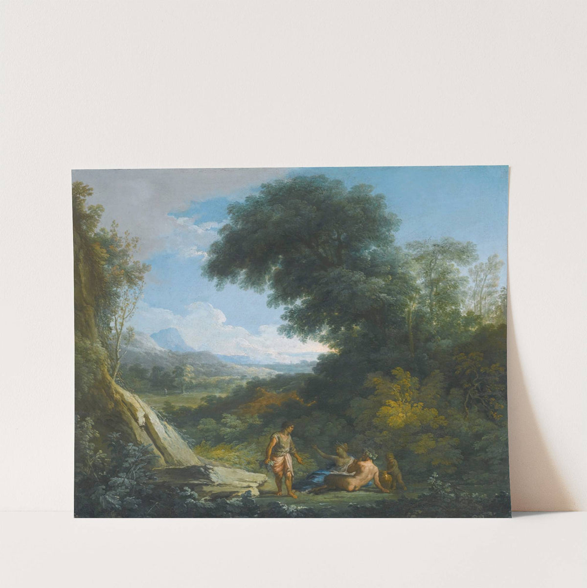 A Faun And A Nymph Reclining In A Landscape by Andrea Locatelli