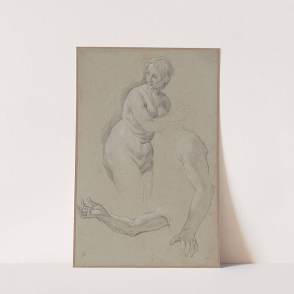 A Female Nude and Two Studies of an Arm, One Holding a Miniature by School of Carlo Maratti