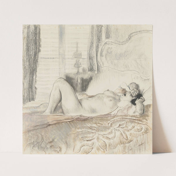 A Female Nude Awakening From Sleep (1910) by Louis Legrand