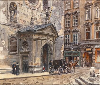 A ‘Fiaker’ (horse-drawn carriage) near Franziskaner church