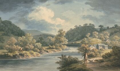 A Fisherman in the Vale of Myfod, Site of the Palace of the Princess of Powis — size preview