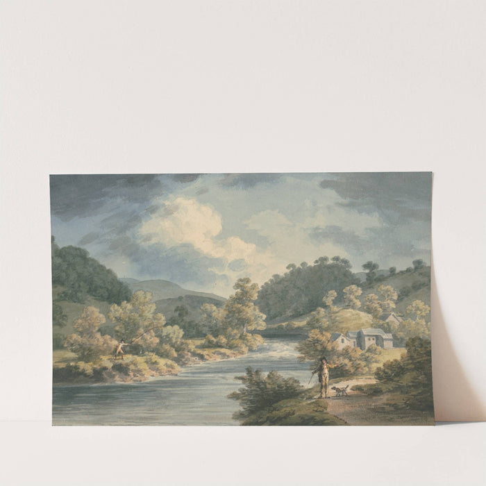 A Fisherman in the Vale of Myfod, Site of the Palace of the Princess of Powis by John Warwick Smith
