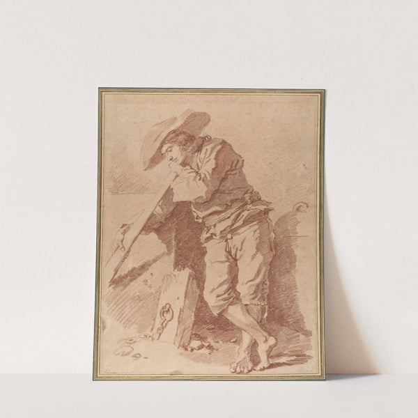 A Fisherman Leaning on an Oar by Jean-Honoré Fragonard