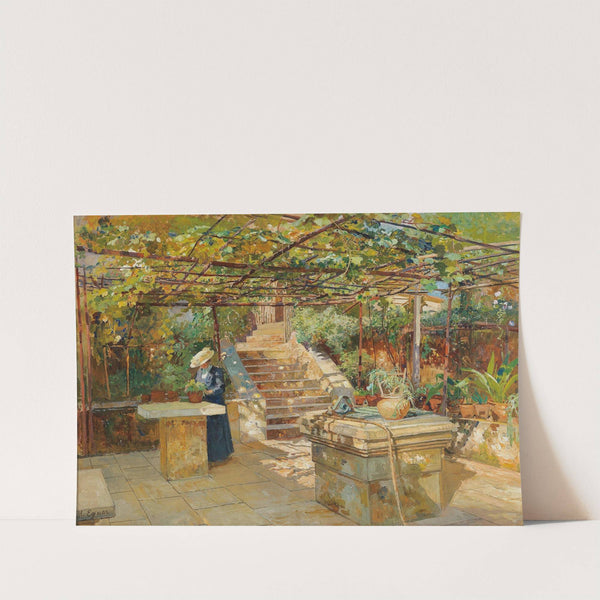 A flower lover on a sunny terrace by Marie Egner