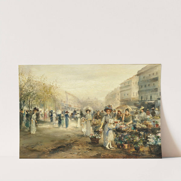 A flower market in Paris by Emil Barbarini