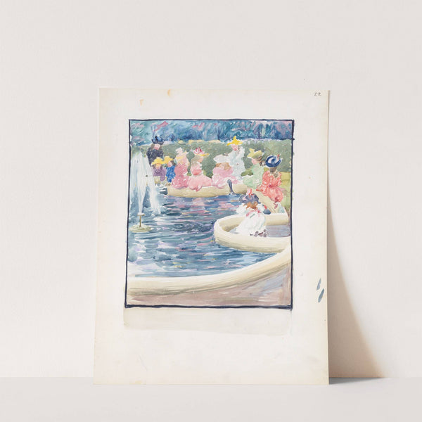 A fountain in the Public Garden (1895–1897) by Maurice Prendergast