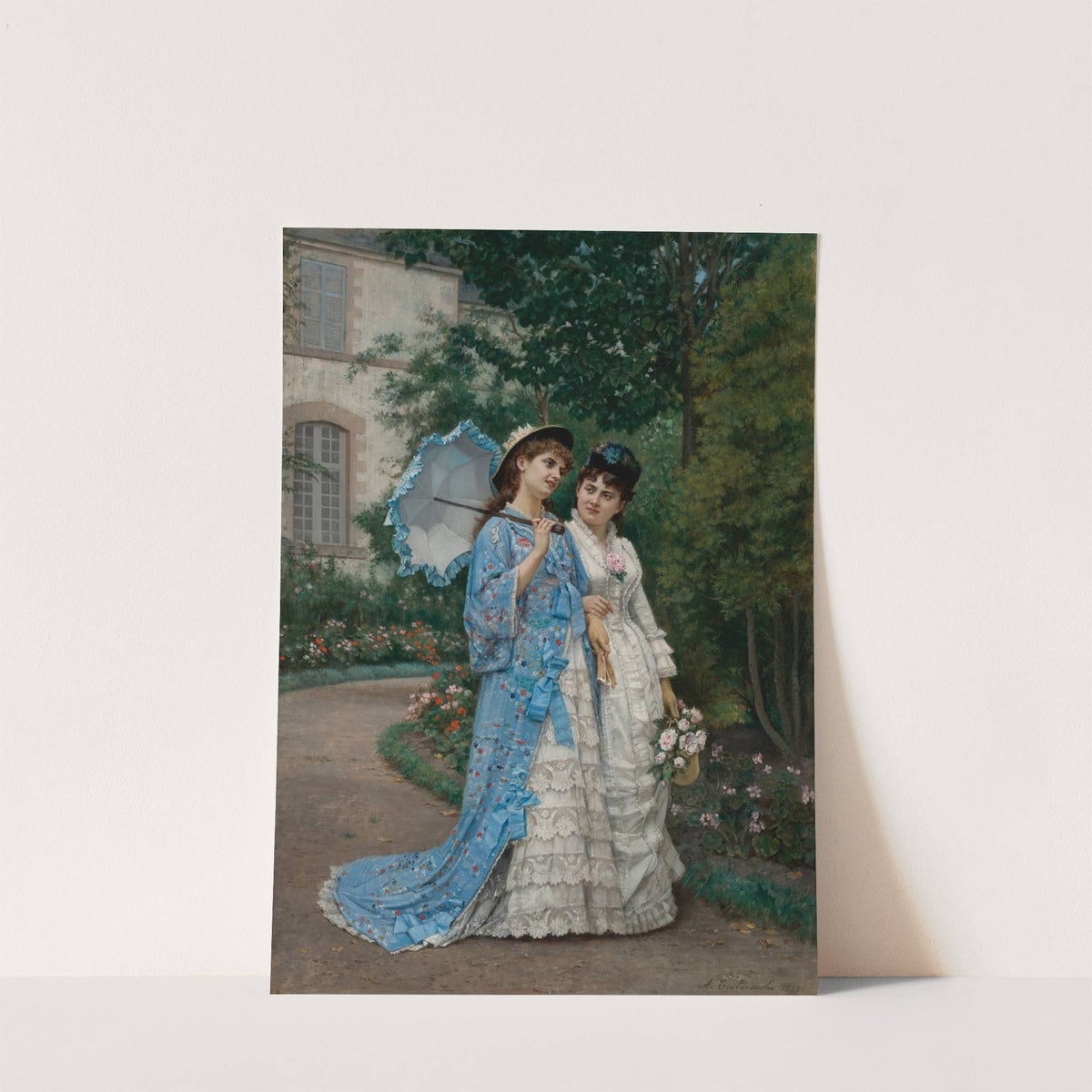 A Garden Stroll (1877) by Auguste Toulmouche