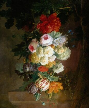 A Garland of Flowers Hanging from a Bough