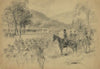 A general and his staff reviewing troops in the field