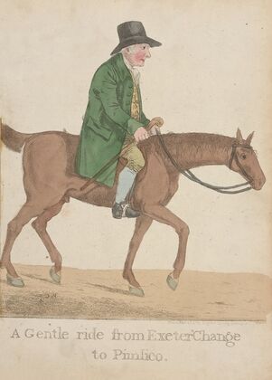 A gentle ride from Exeter Change to Pimlico. (1812) — size preview
