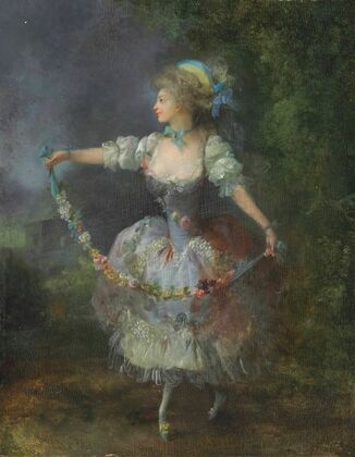 A Girl Dancing With A Garland Of Flowers — size preview